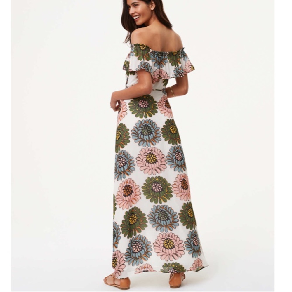 LOFT off the shoulder maxi dress